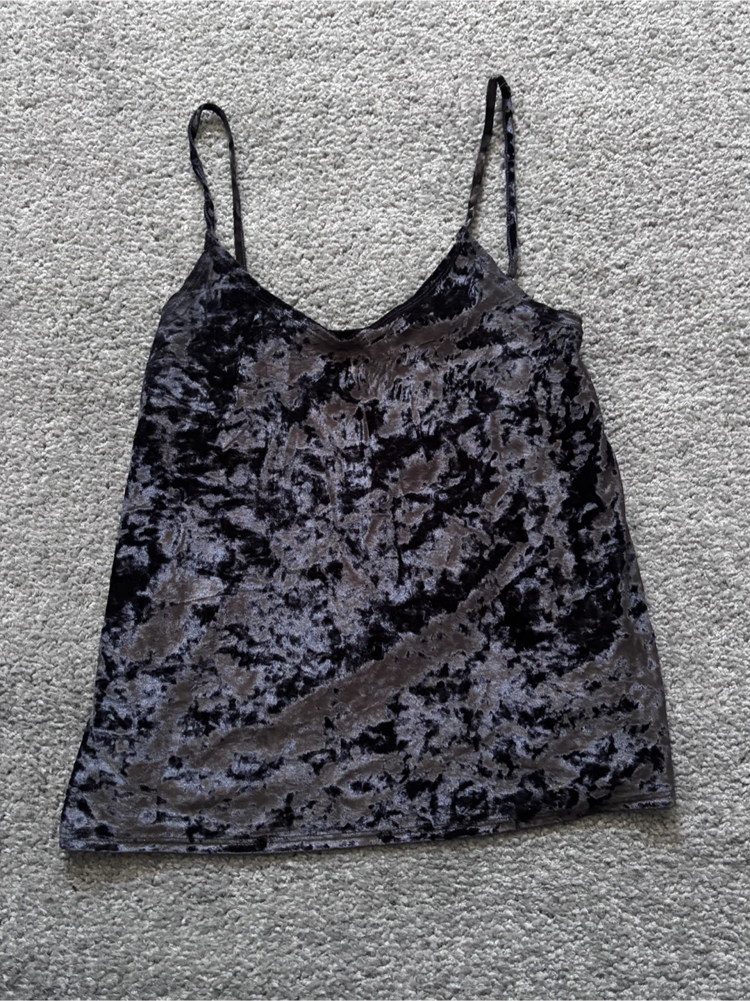 Hollister Black Crushed Velvet Cami - XS