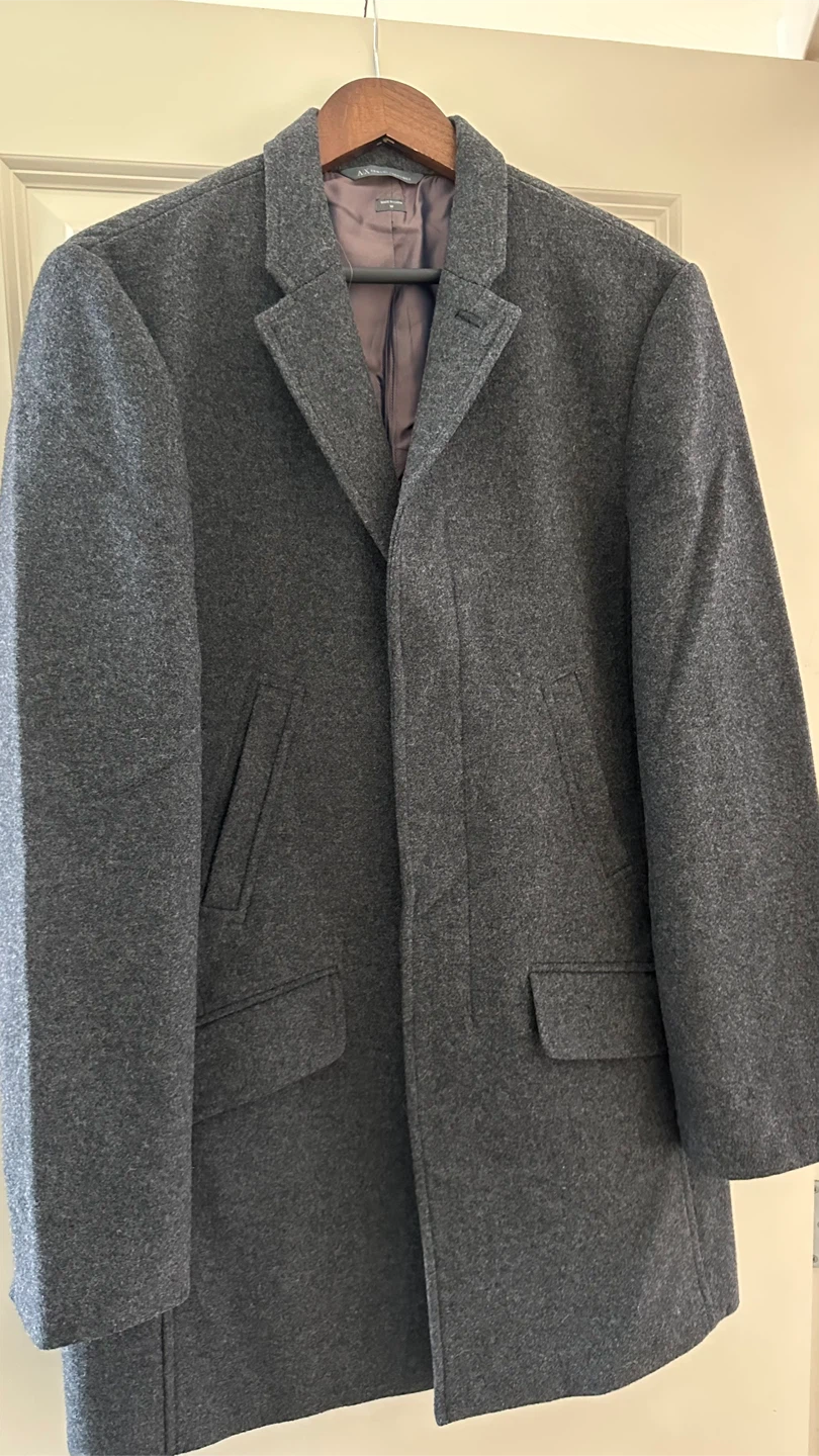 Armani Exchange Wool Blend Coat - Grey - Size M