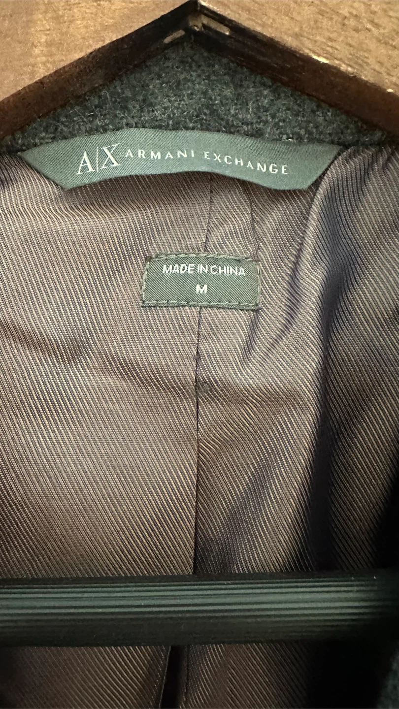 Armani Exchange Wool Blend Coat - Grey - Size M - photo 3