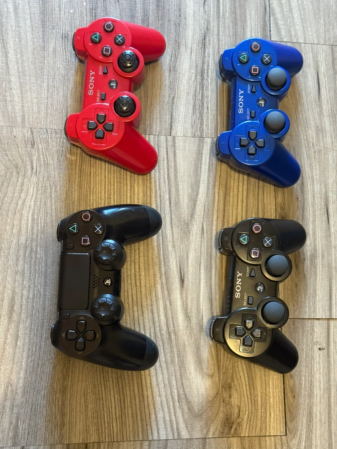 Sony PlayStation 3 Controllers - Red, Blue, Black