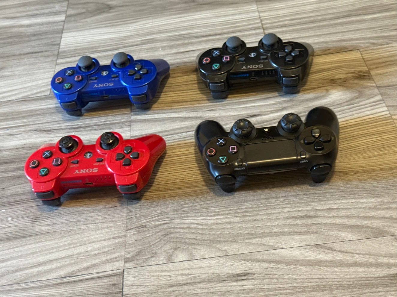 Sony PlayStation 3 Controllers - Red, Blue, Black - photo 5