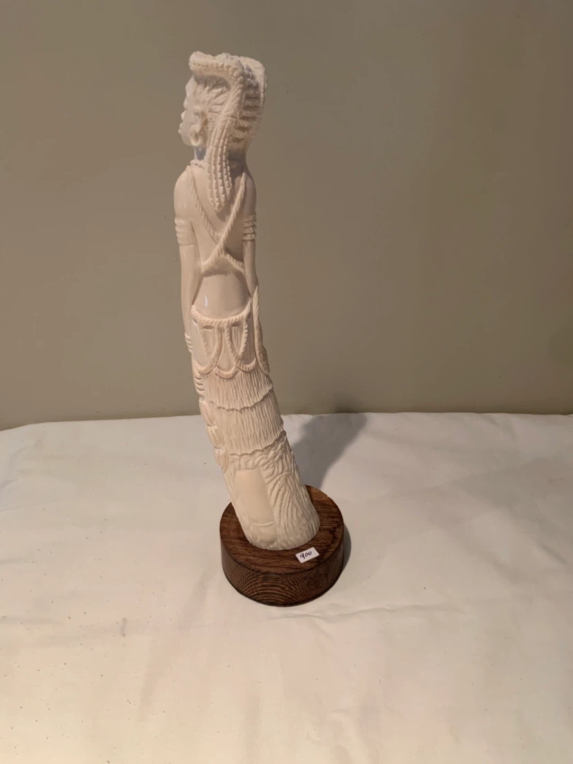 Decorative Carved Figurine on Wooden Base - photo 2