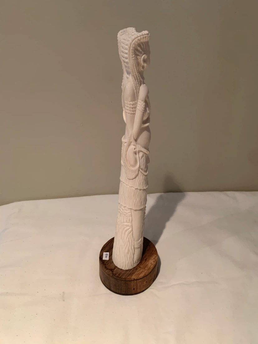 Decorative Carved Figurine on Wooden Base - photo 3