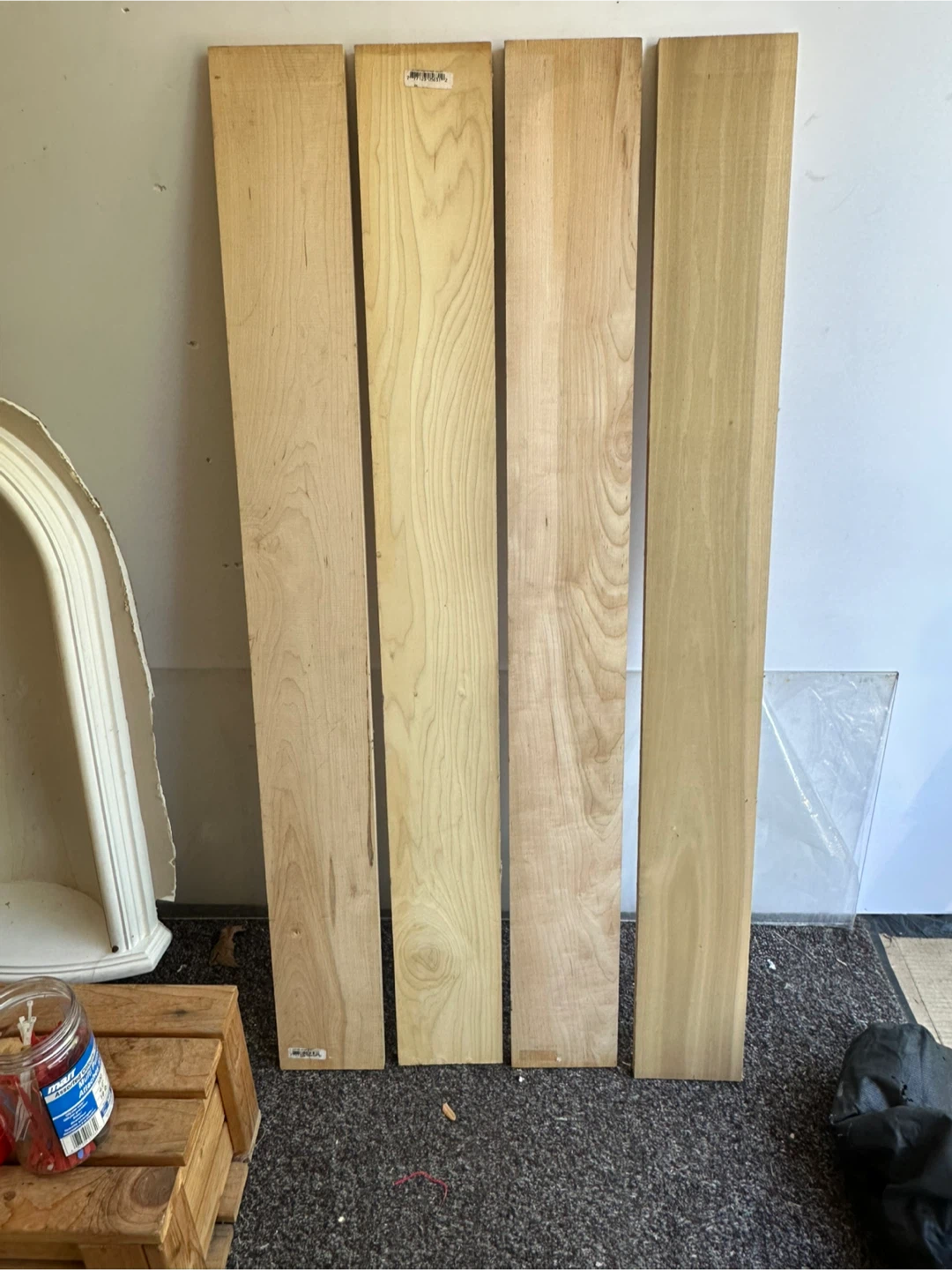 Four pcs.  Wood Poplar wood 4’x6”x1”