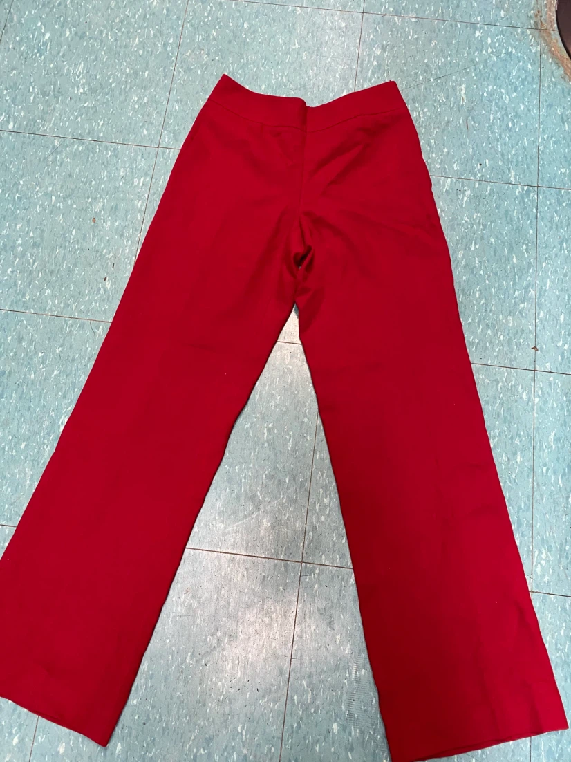 Red Wide-Leg Trousers