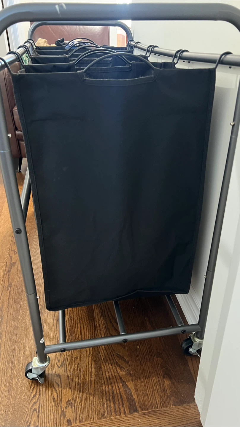 Grey 4-Section Laundry Sorter Cart - photo 3