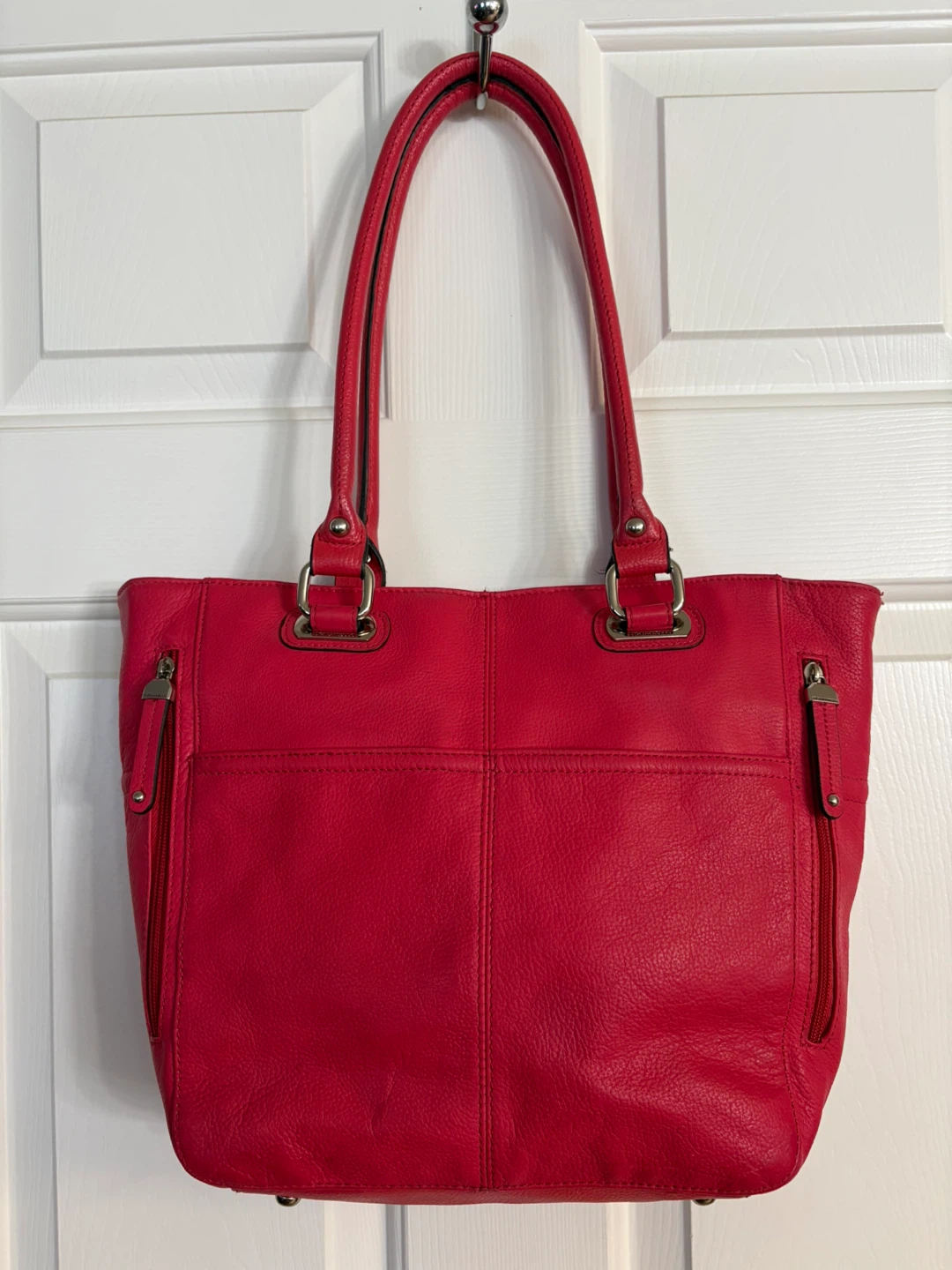 Tignanello Raspberry Pink Leather Tote Bag