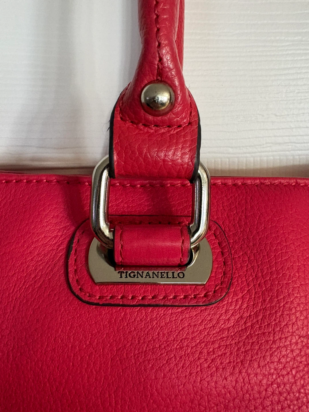 Tignanello Raspberry Pink Leather Tote Bag - photo 3