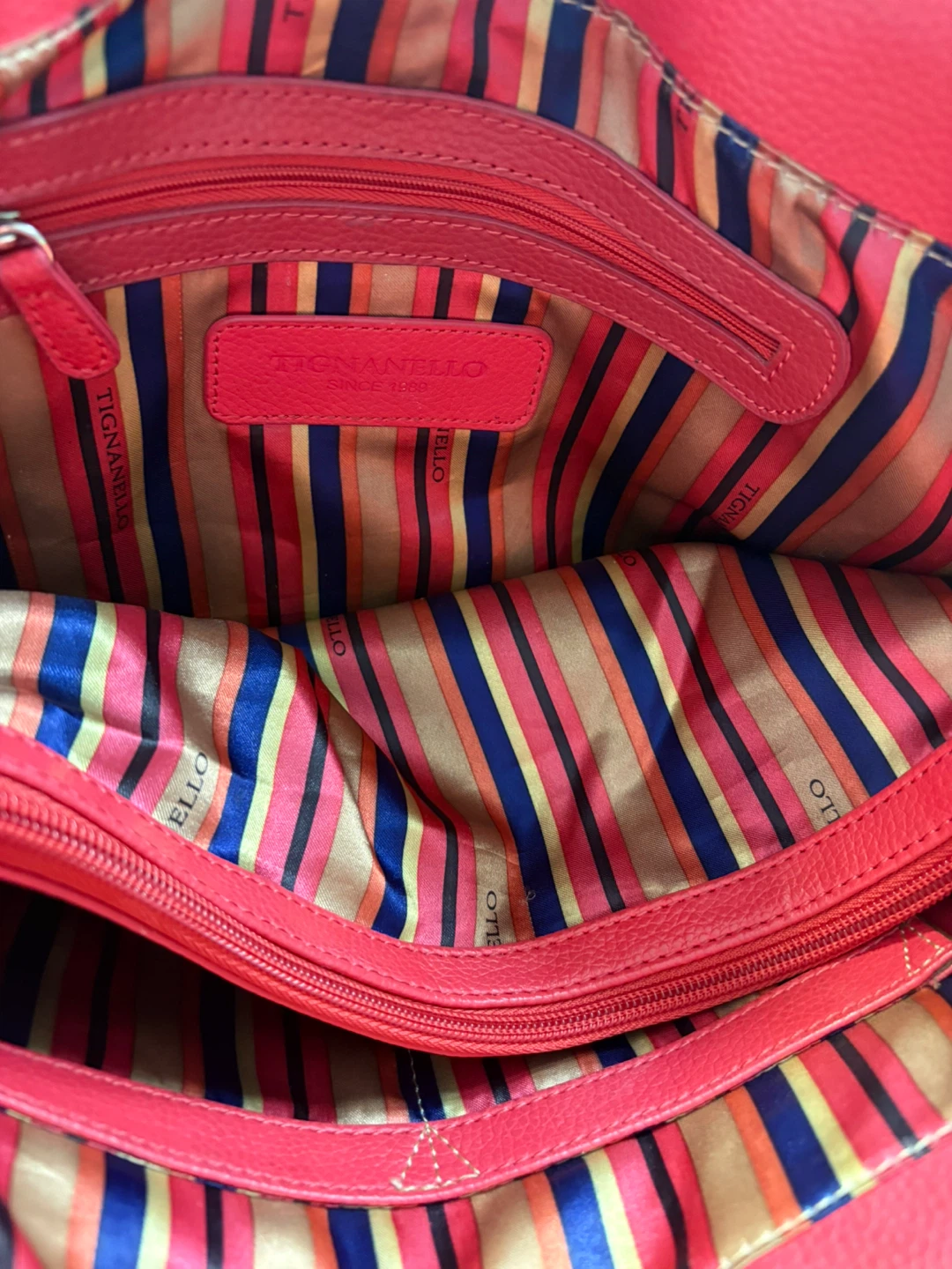 Tignanello Raspberry Pink Leather Tote Bag - photo 4