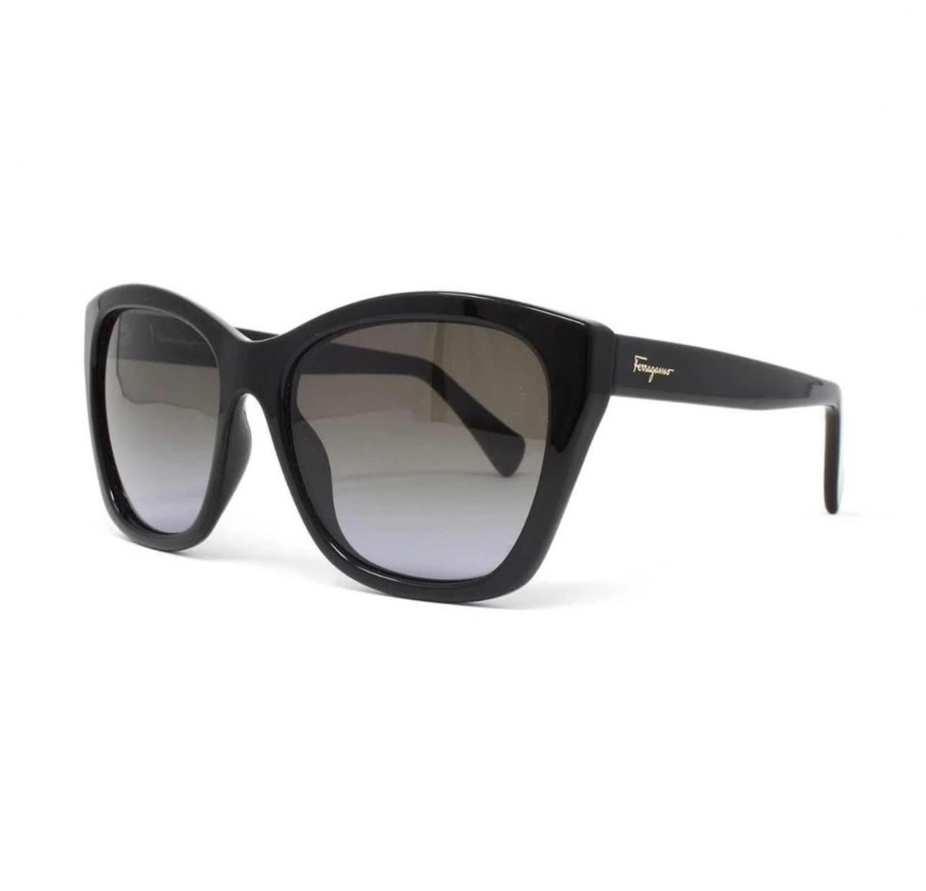 Salvatore Ferragamo Black Cat-Eye Sunglasses
