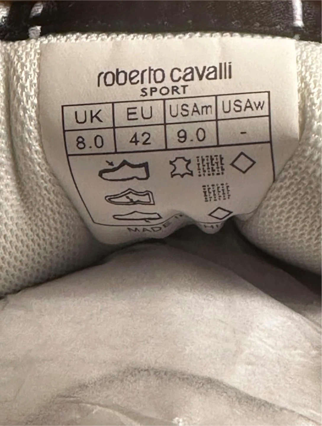 Roberto Cavalli Sport Sneakers White Blue Red Lace Size 9 - photo 3