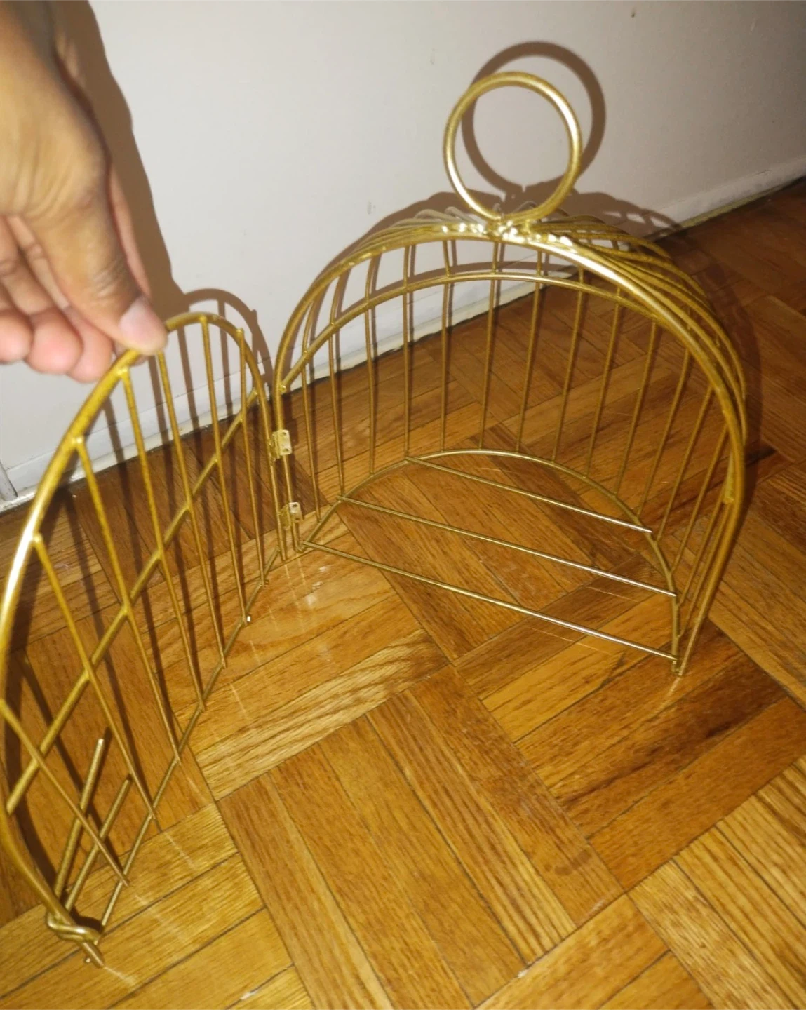 Gold Wire Birdcage Decorative Accent
