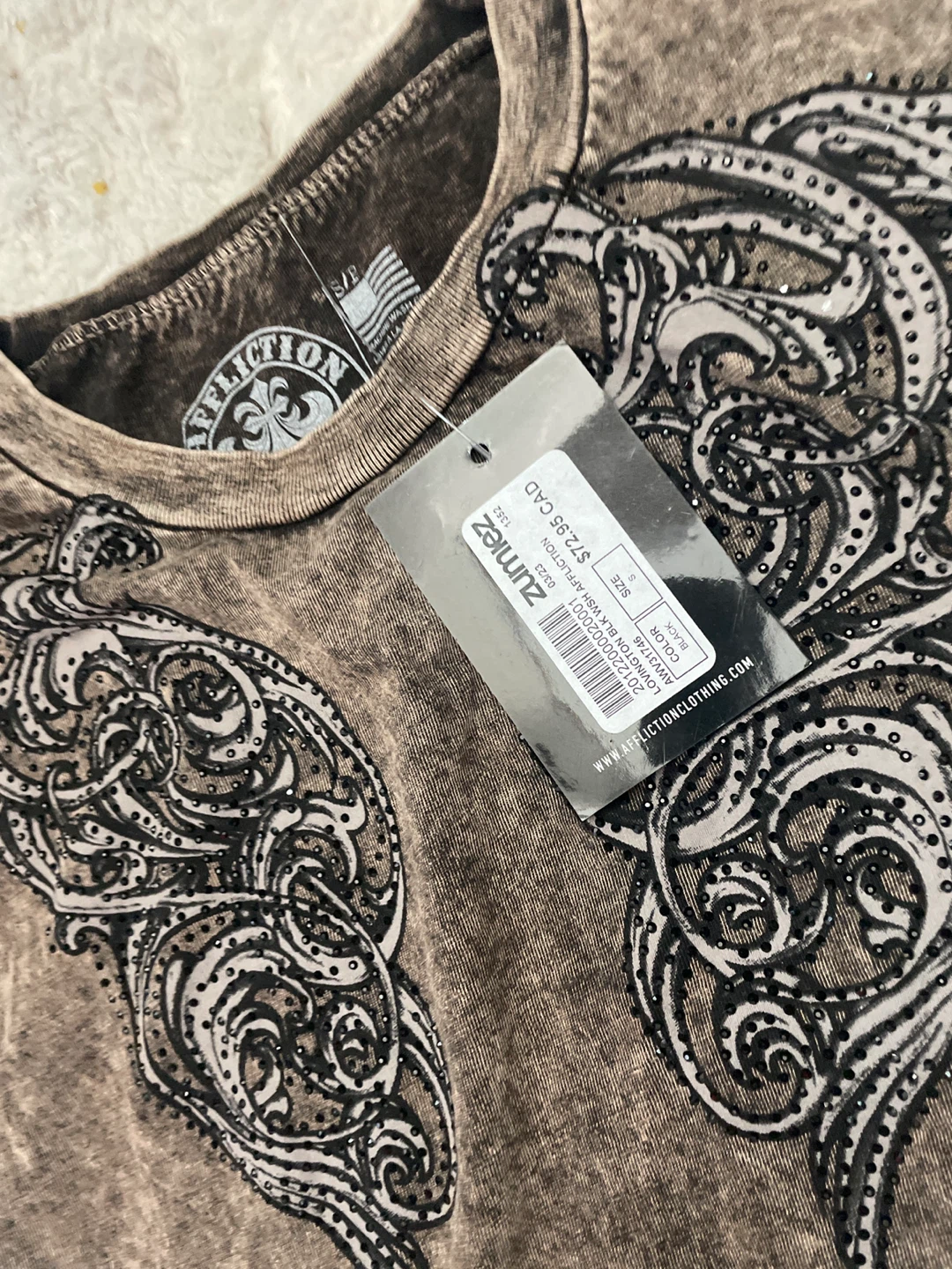 Affliction T-Shirt Men's Medium Brown Graphic Print Short Sleeve - photo 3
