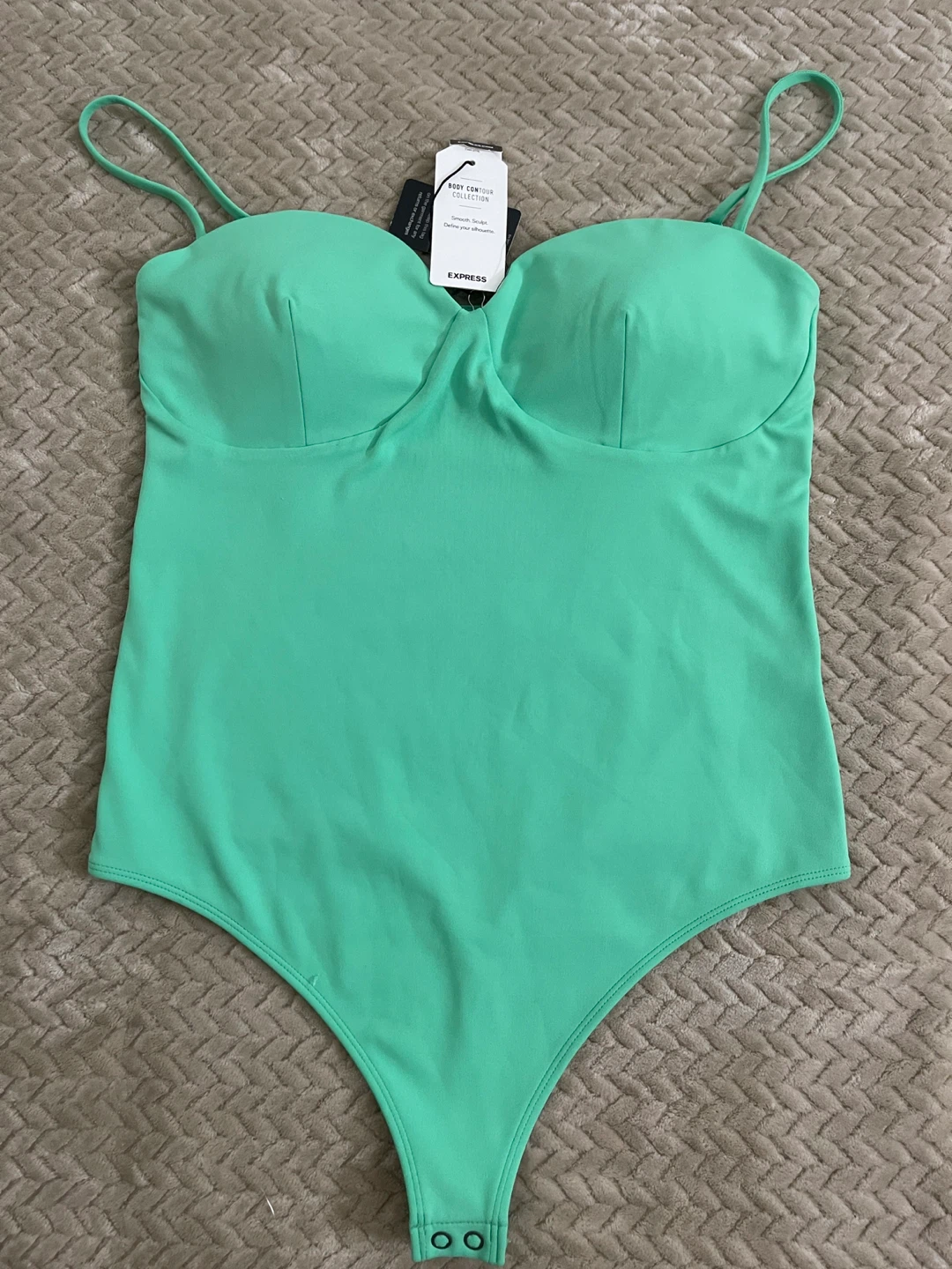 Express Mint Green Body Contour Thong Bodysuit Size M
