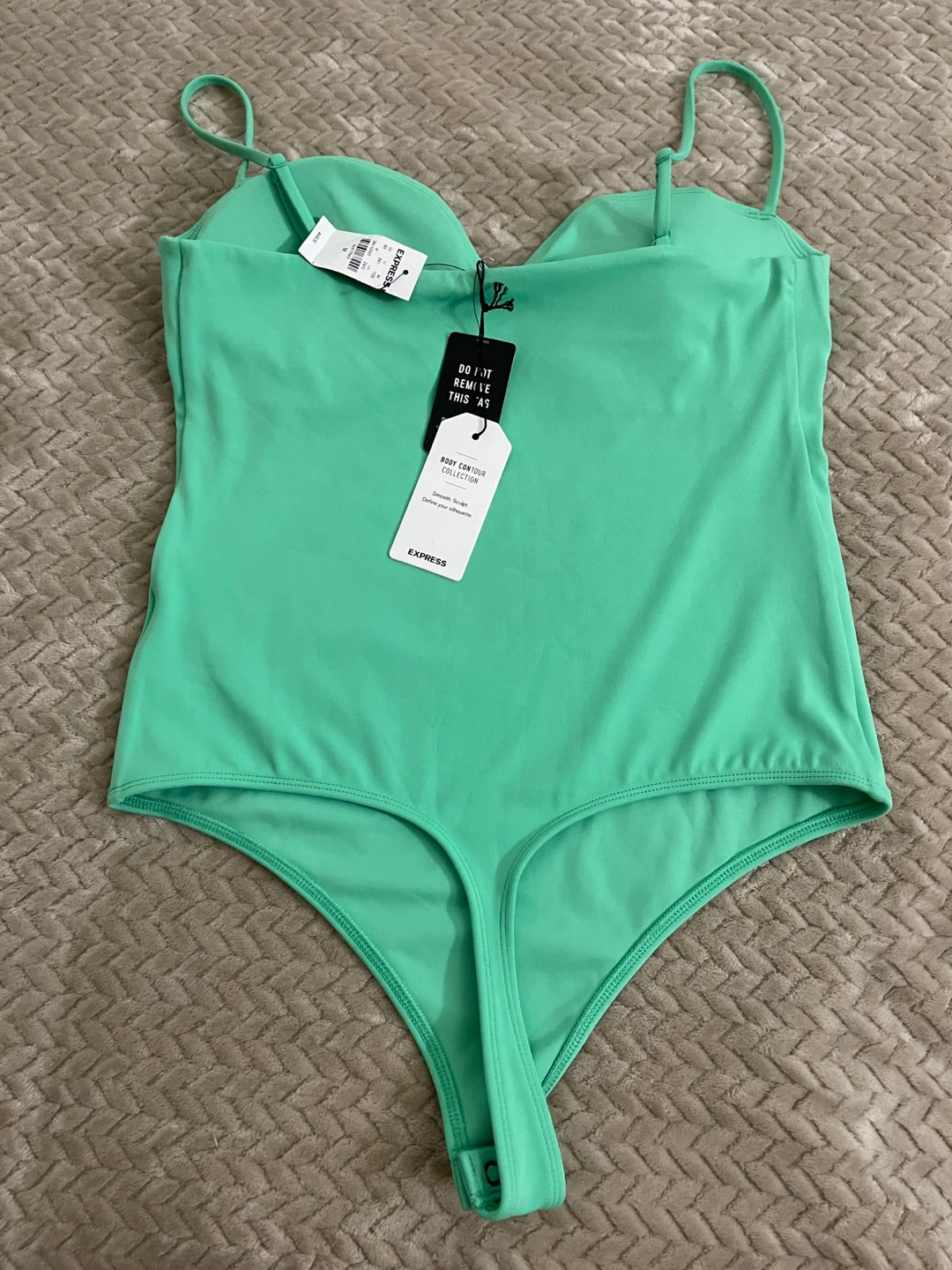 Express Mint Green Body Contour Thong Bodysuit Size M - photo 2