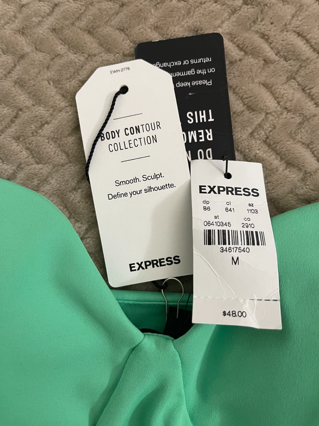 Express Mint Green Body Contour Thong Bodysuit Size M - photo 3