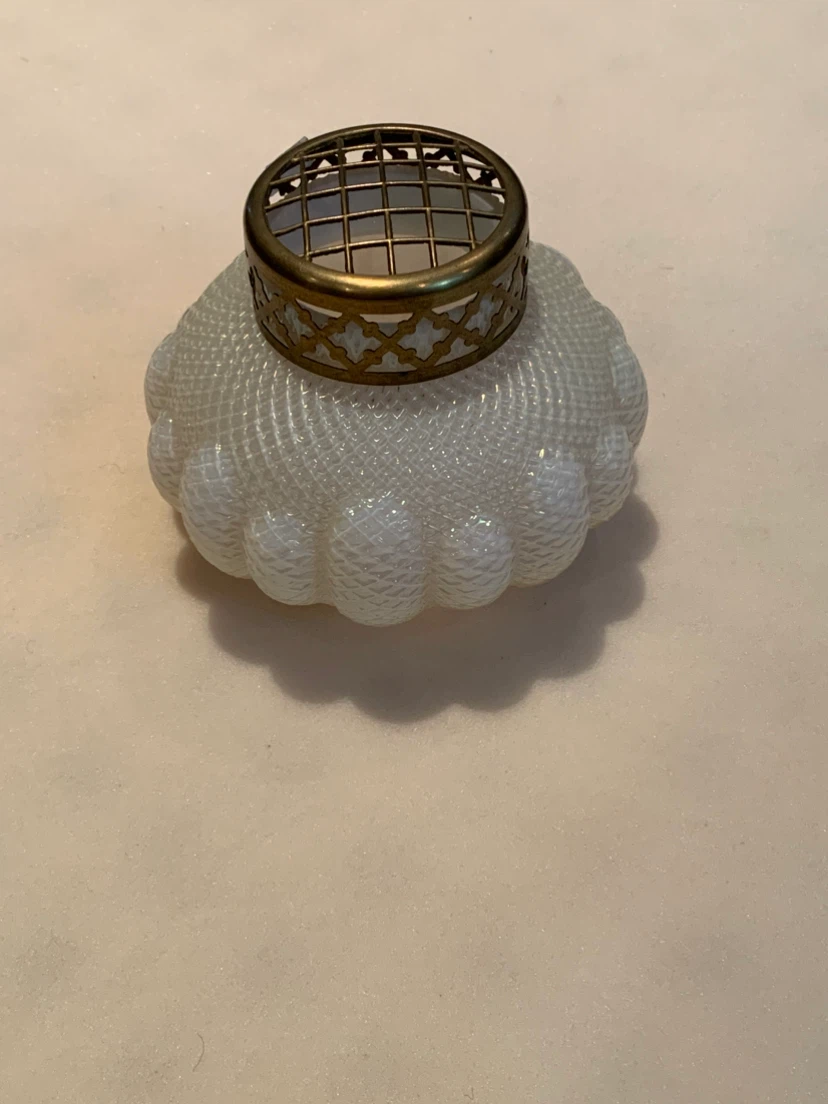 Vintage Frosted Glass Flower Frog Holder