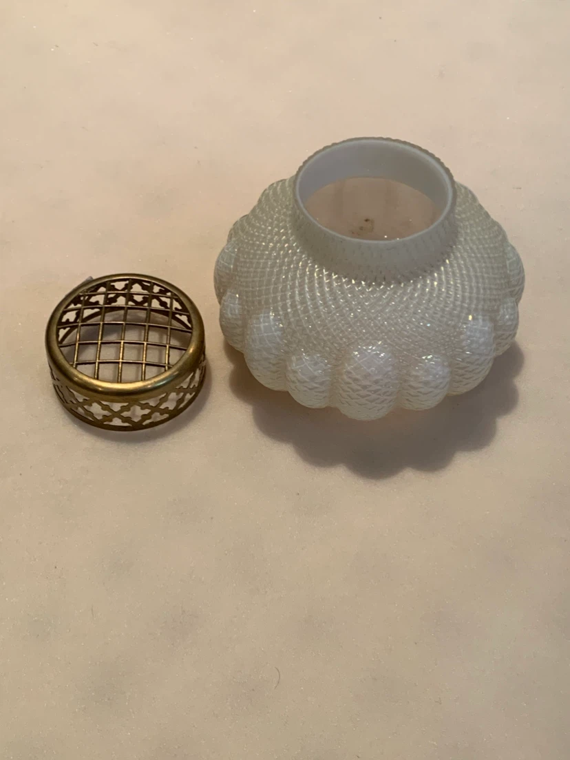 Vintage Frosted Glass Flower Frog Holder - photo 2