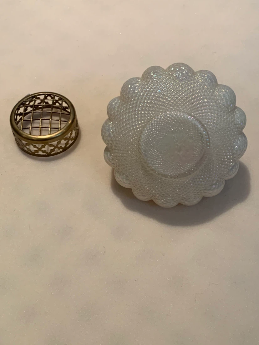 Vintage Frosted Glass Flower Frog Holder - photo 3