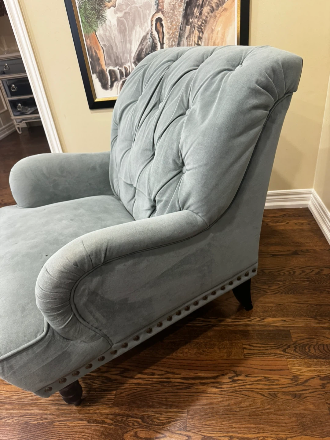 Light Blue Tufted Accent Chair