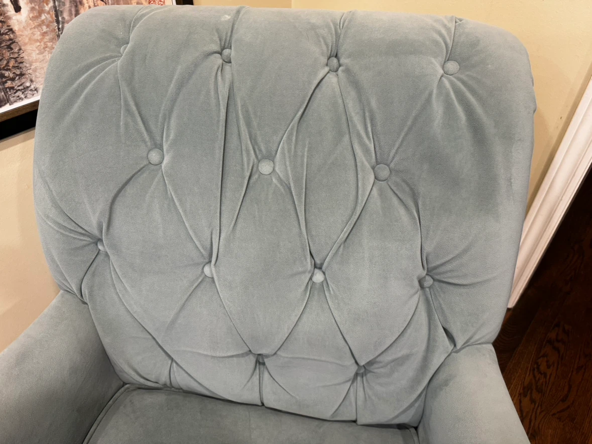 Light Blue Tufted Accent Chair - photo 4