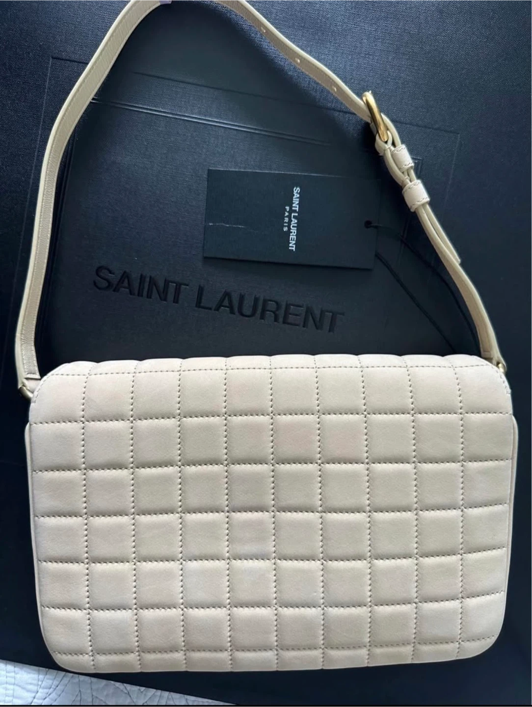 Saint Laurent Paris Quilted Suede Shoulder Bag - photo 2