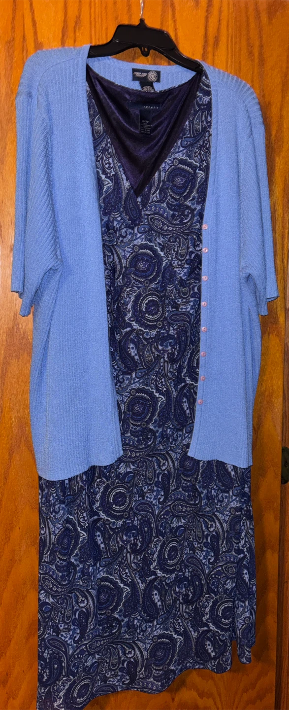 Venezia Paisley Sheath Dress & Cardigan Set