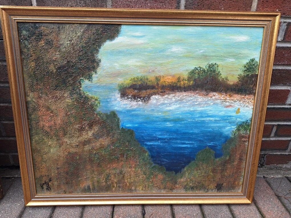 Framed Landscape Oil Painting
