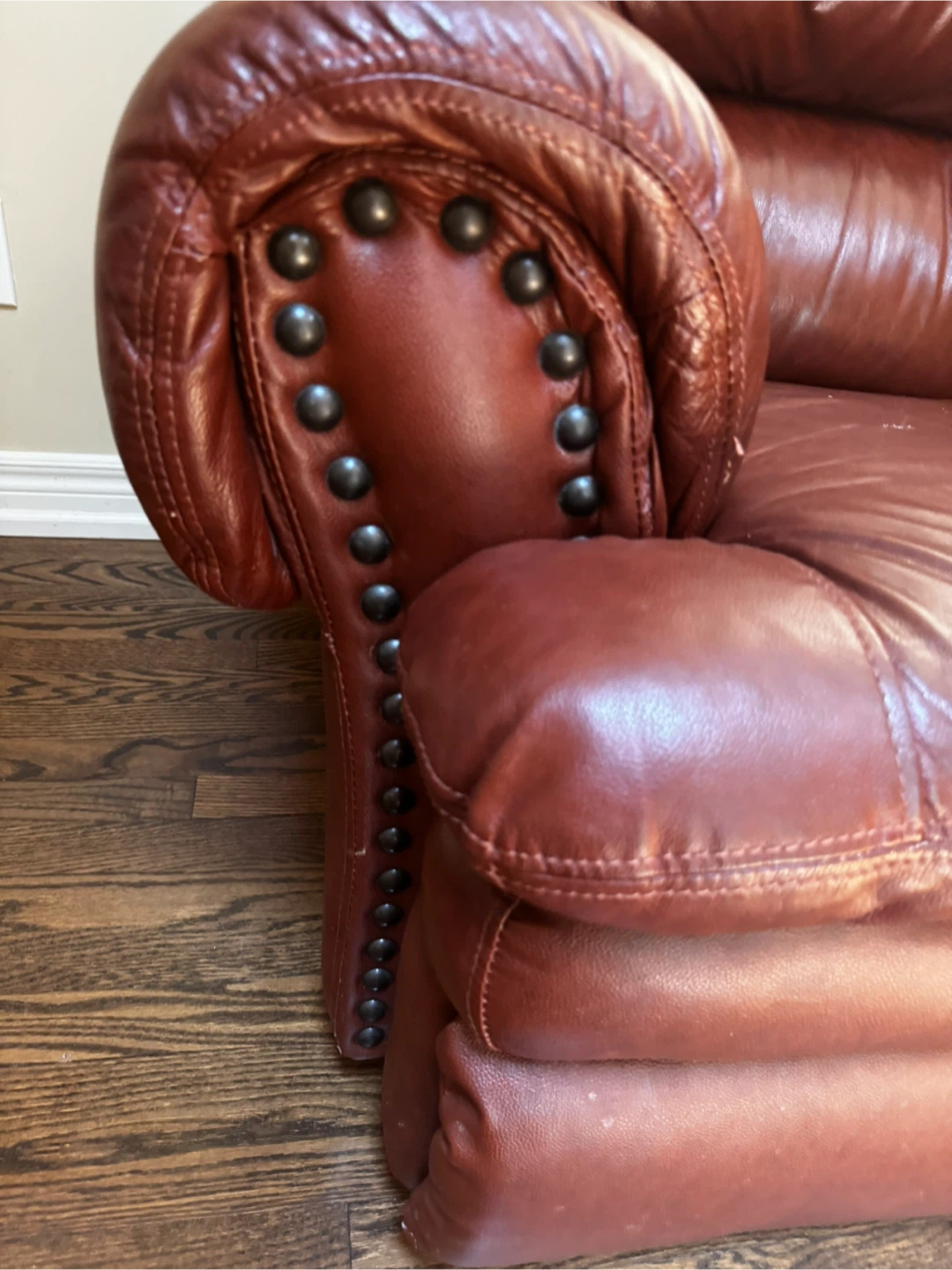 Brown Leather Loveseat - photo 3