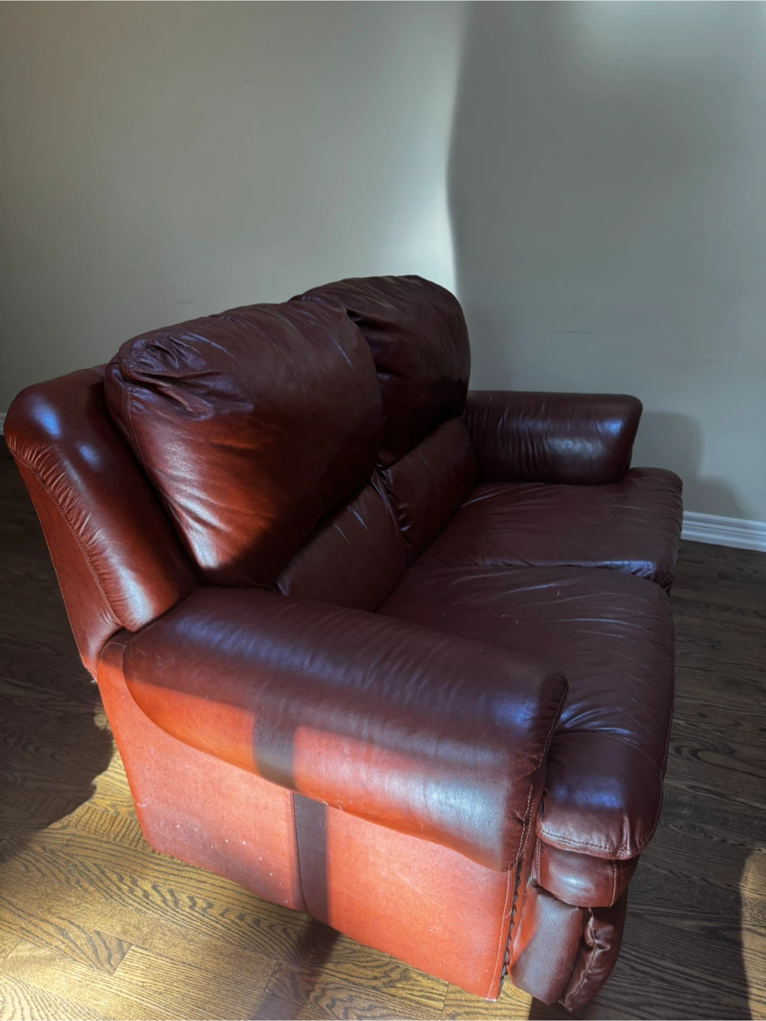 Brown Leather Loveseat - photo 4