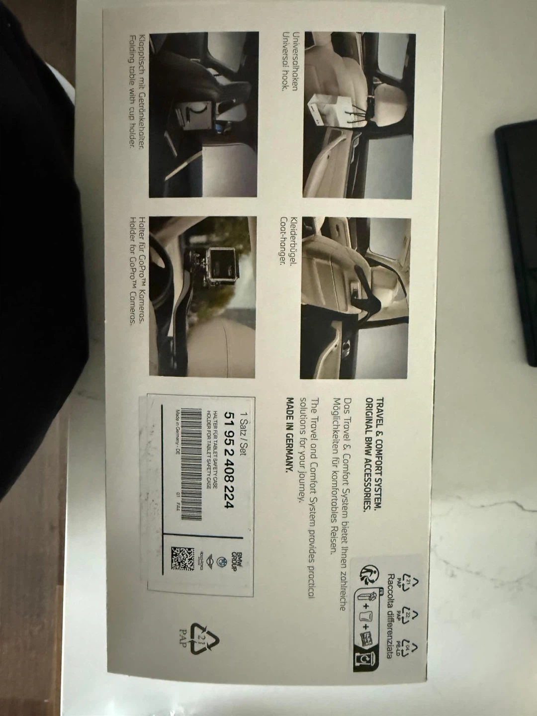 BMW Travel & Comfort System Tablet Holder