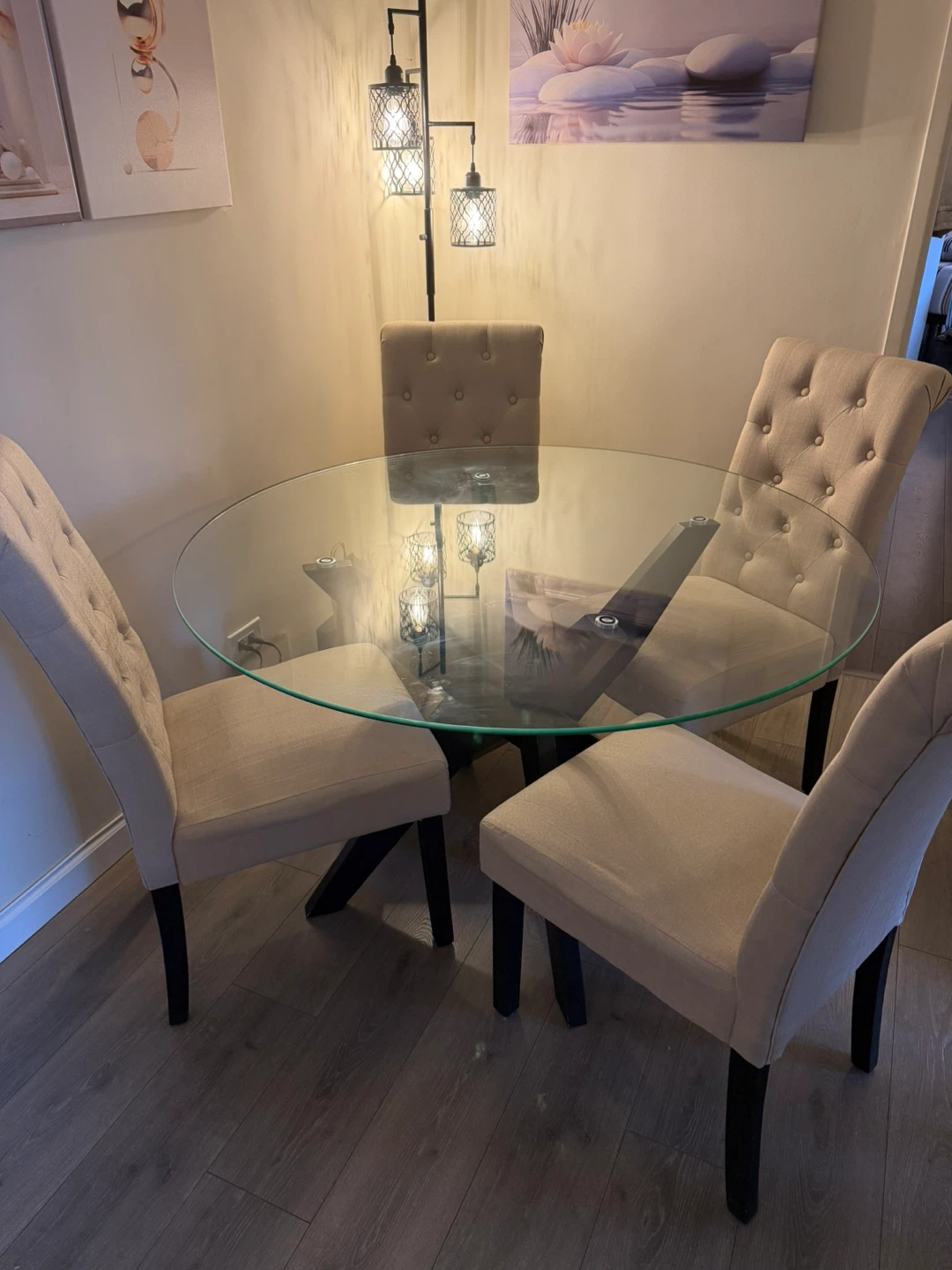Glass Top Dining Table with 4 Chairs - photo 4