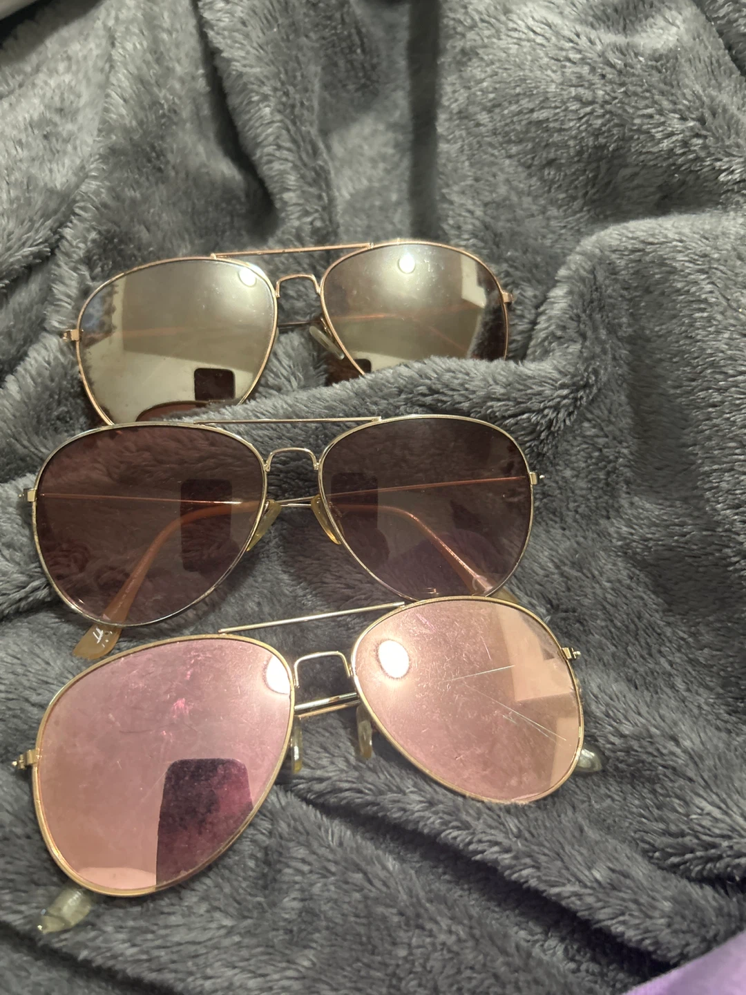 Aviator Sunglasses - Pink, Brown, Rose Gold Lenses