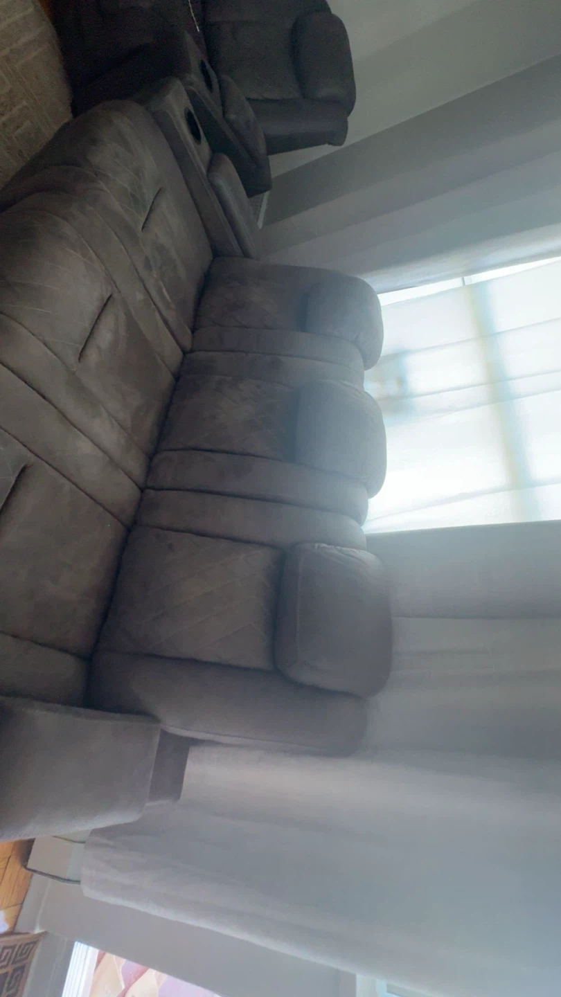 Grey Sectional Sofa with Recliners and Cup Holders - photo 3