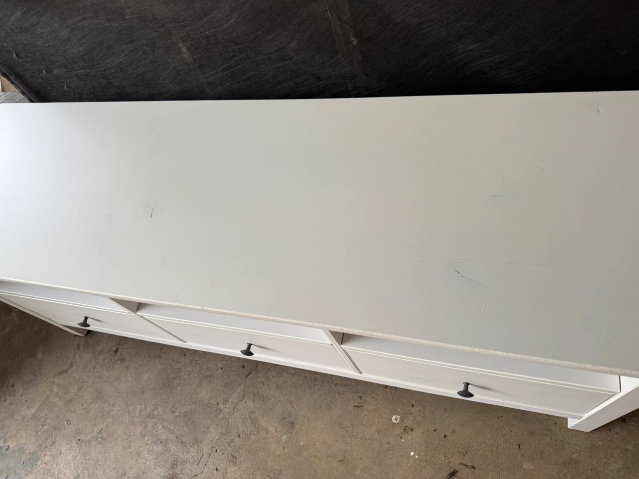 White Media Console TV Stand with 3 Drawers - photo 2
