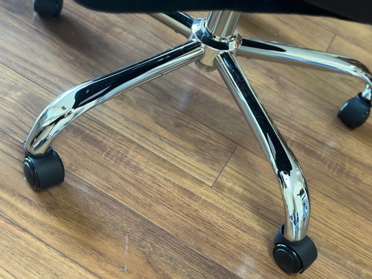 Black Velvet Office Chair with Chrome Base - photo 2