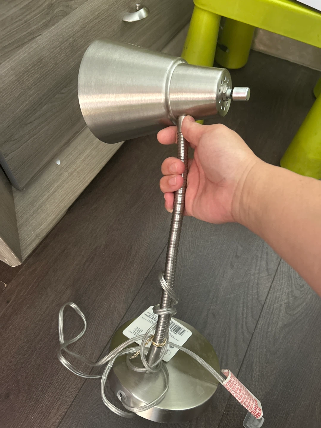 Silver Gooseneck Desk Lamp