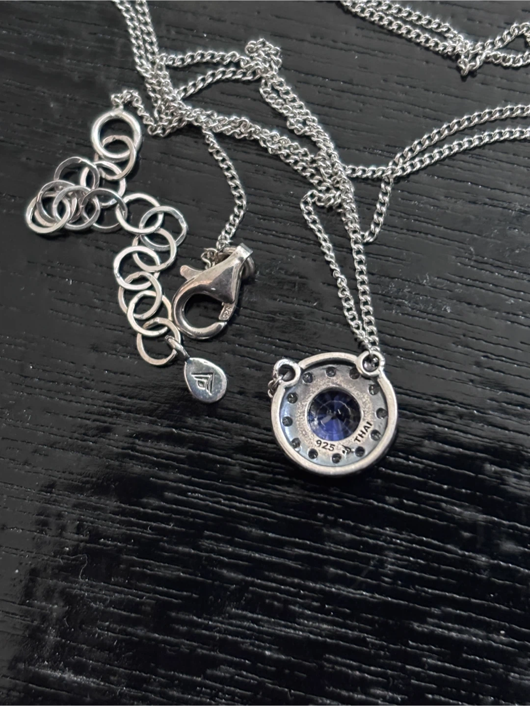 Vintage 2000s Victoria Wieck Sterling Silver Blue Halo Necklace - photo 2