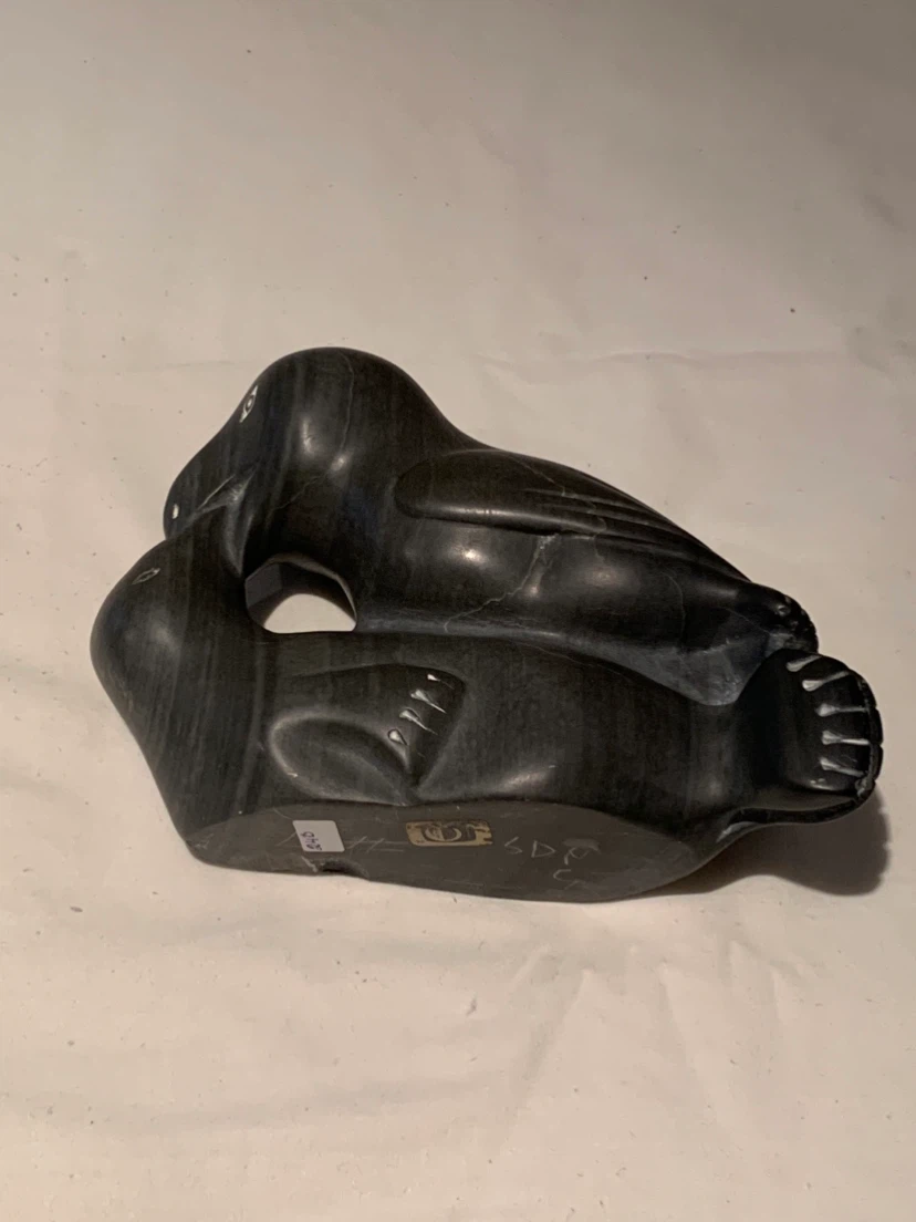 Stone Carving of Two Seals - photo 3