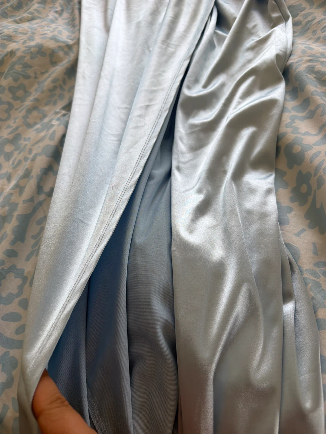 Light Blue Satin Maxi Dress - photo 2