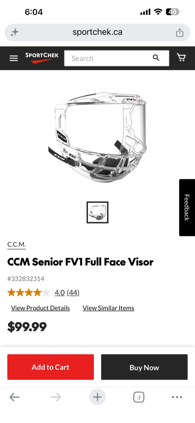 CCM FL 60 Senior Hockey Helmet + FV1 Visor $80/set - photo 2