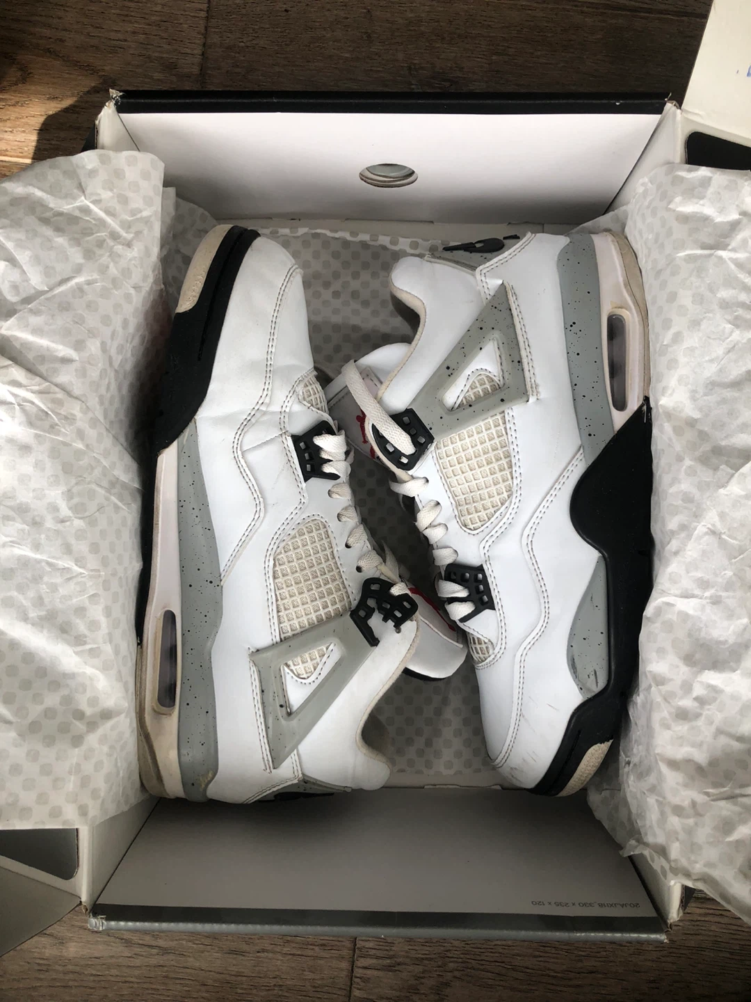 Nike Air Jordan 4 White Cement Sneakers - photo 2