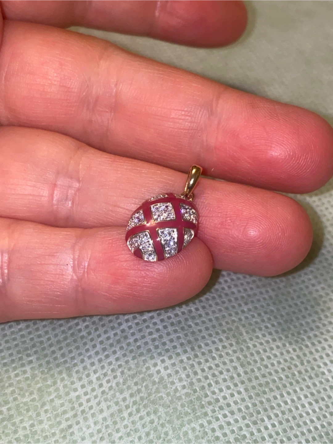 Red and crystal pendant with 925 stamp - photo 2