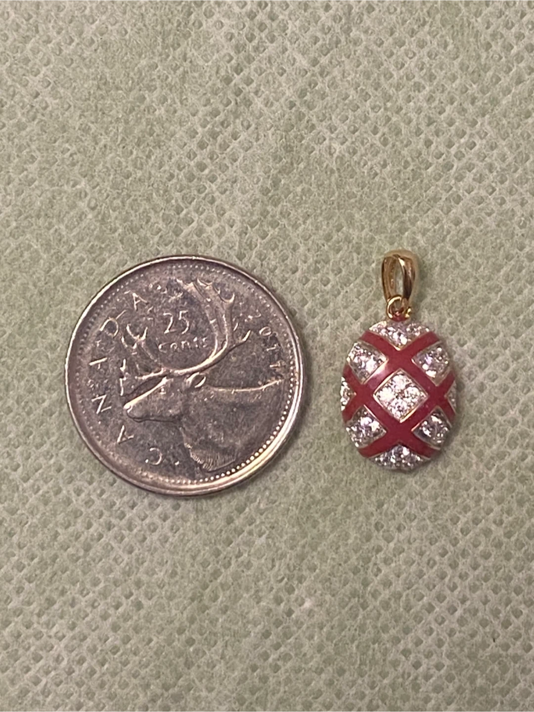 Red and crystal pendant with 925 stamp - photo 3
