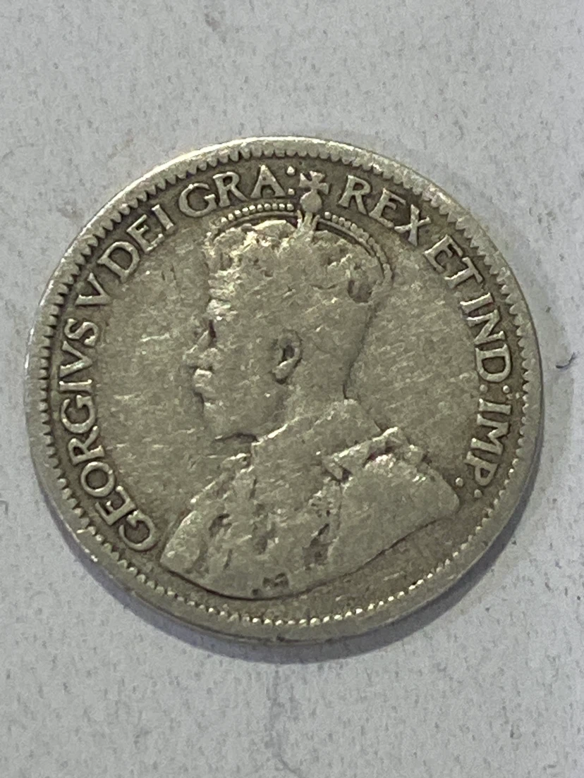 1917 Canada 10 Cent Silver Coin - King George V