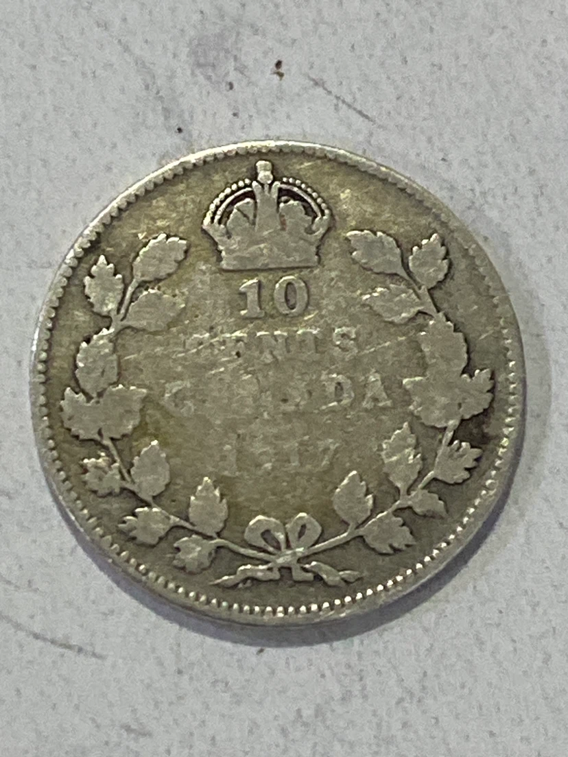 1917 Canada 10 Cent Silver Coin - King George V - photo 2