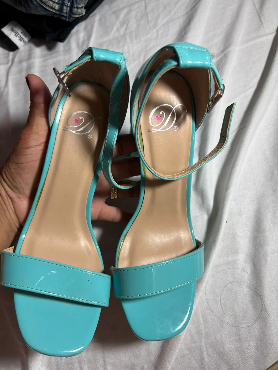 Turquoise Patent Heels