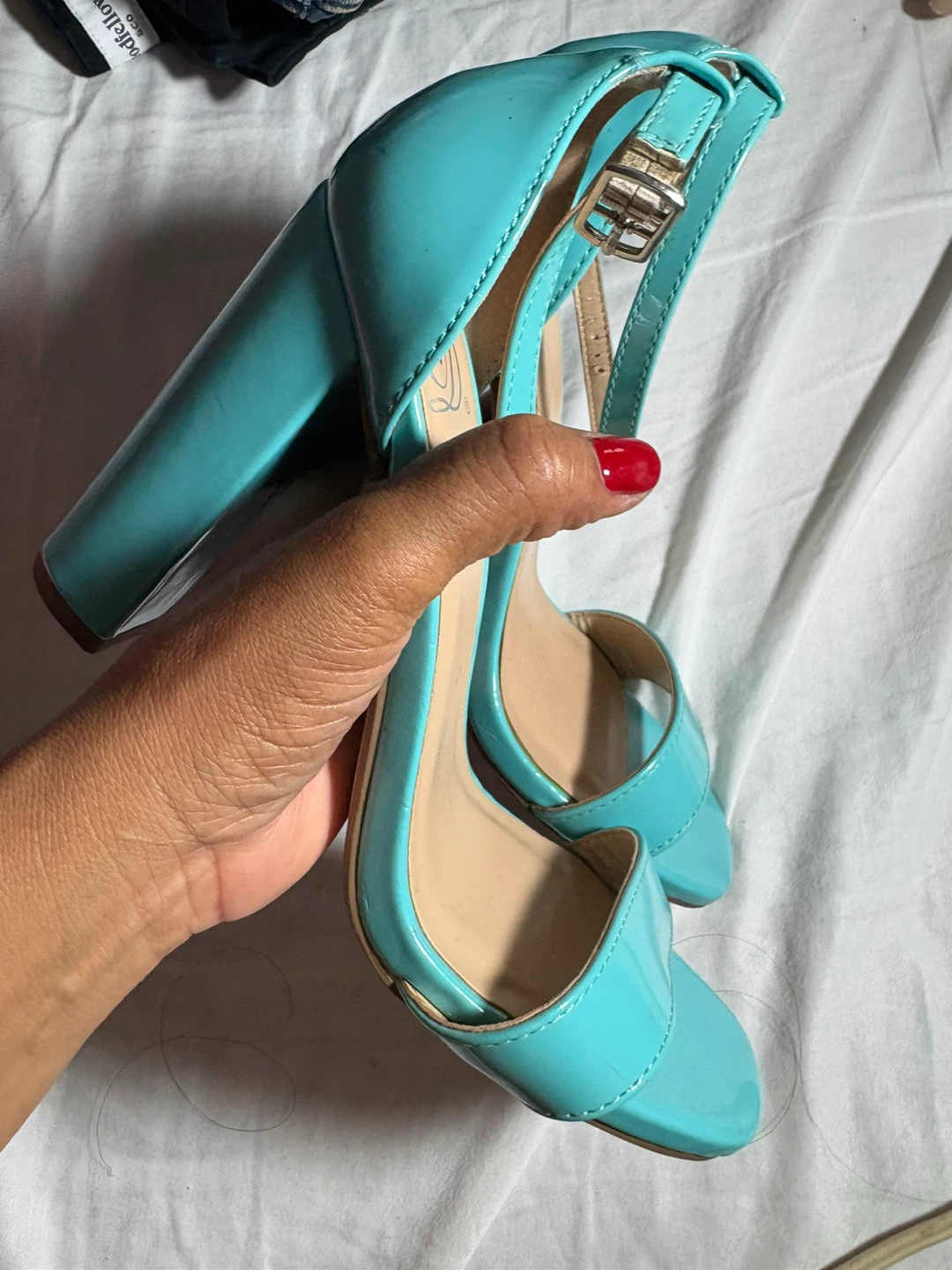 Turquoise Patent Heels - photo 2
