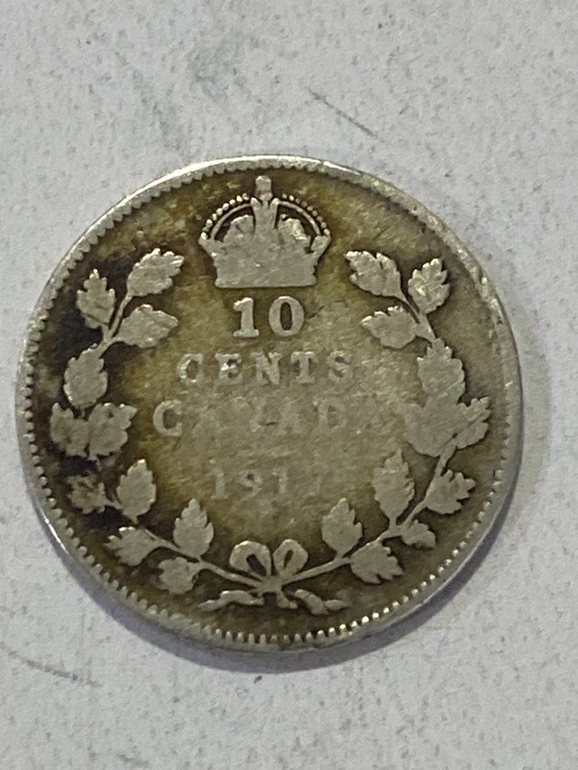 1917 Canada 10 Cents Coin - photo 3