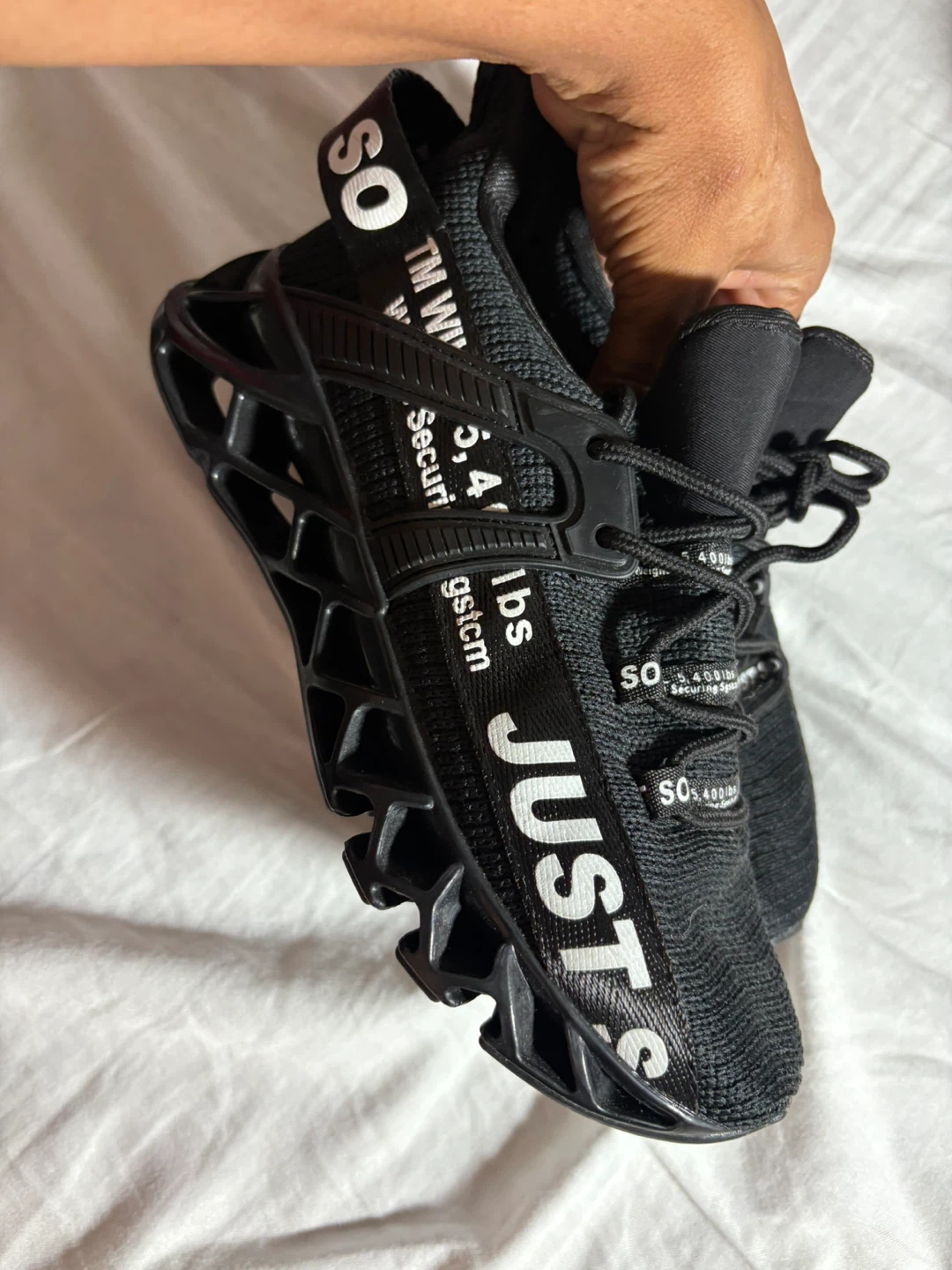 Black "JUST SO" Athletic Shoes
